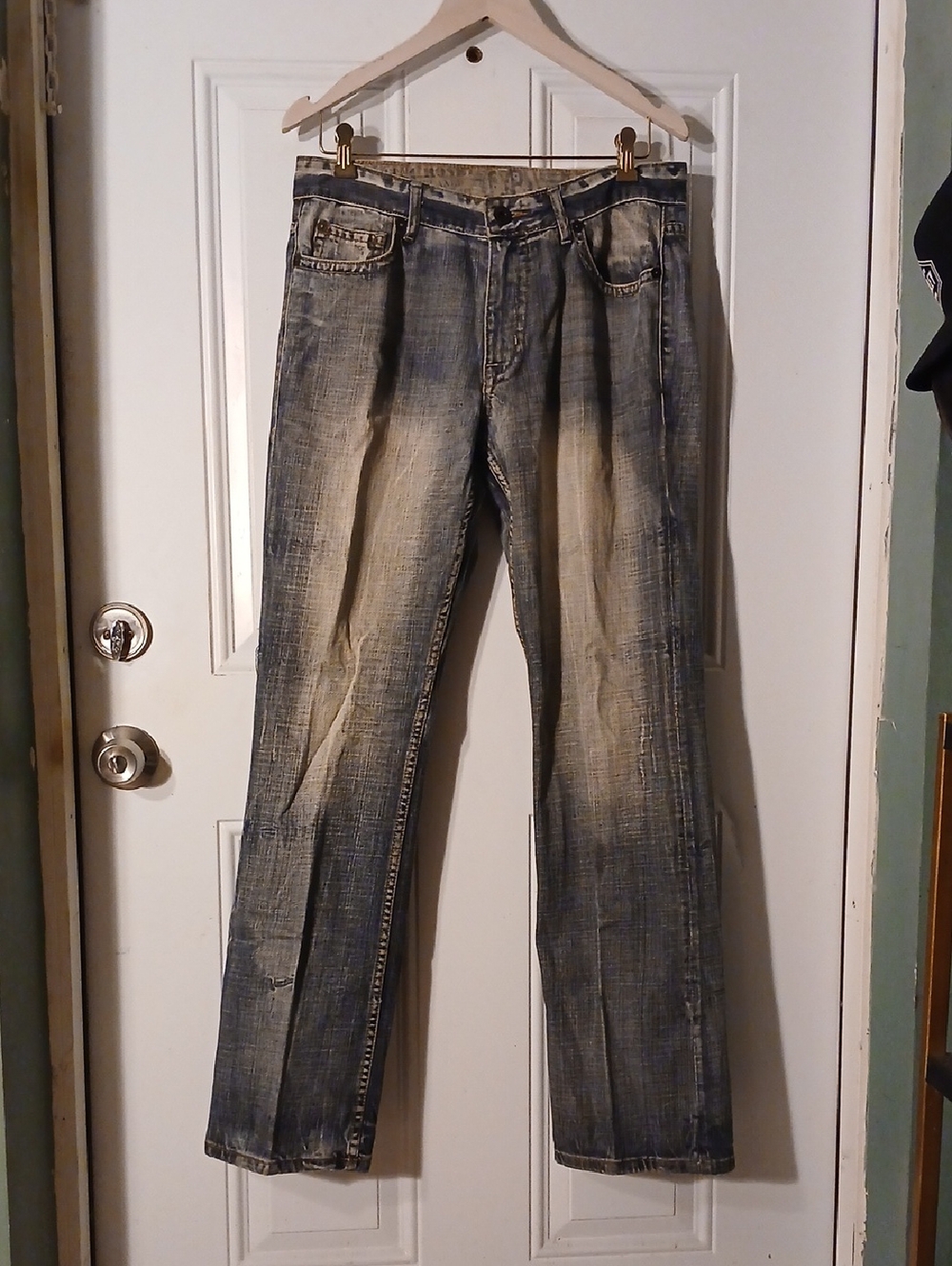 C7P Men's Faded Blue Washed Jeans